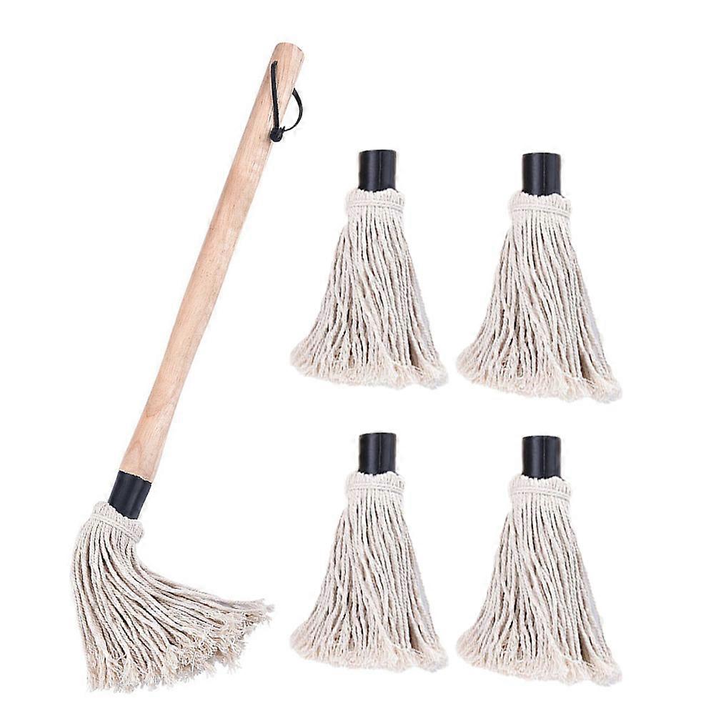 Kitchen Oil Brush with Cotton Yarn Head for Barbecue Assorted Color Replaceable and Practical 6pcs Set