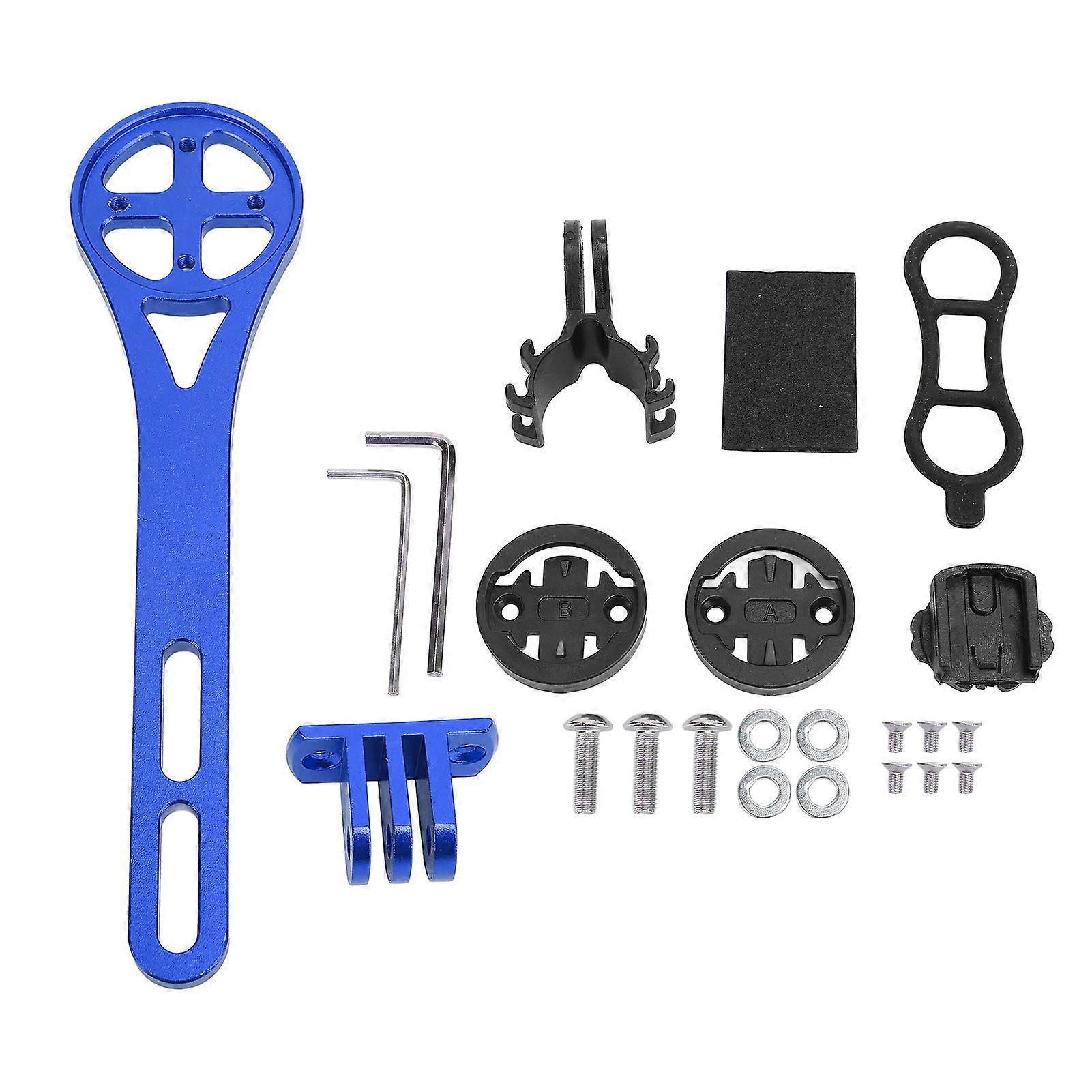 Cycling Computer Mount Aluminum Alloy Extended Riding Computer Mount Bracket Set for Bryton Blue