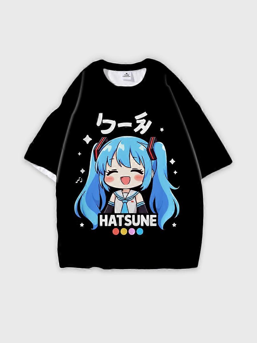 T-shirt round neck Role Pattern loose short sleeve E1122