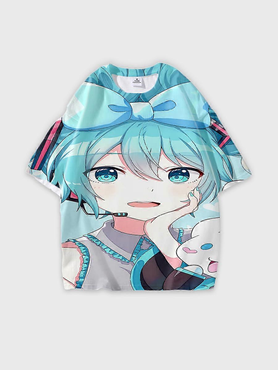 T-shirt round neck Role Pattern loose short sleeve C688