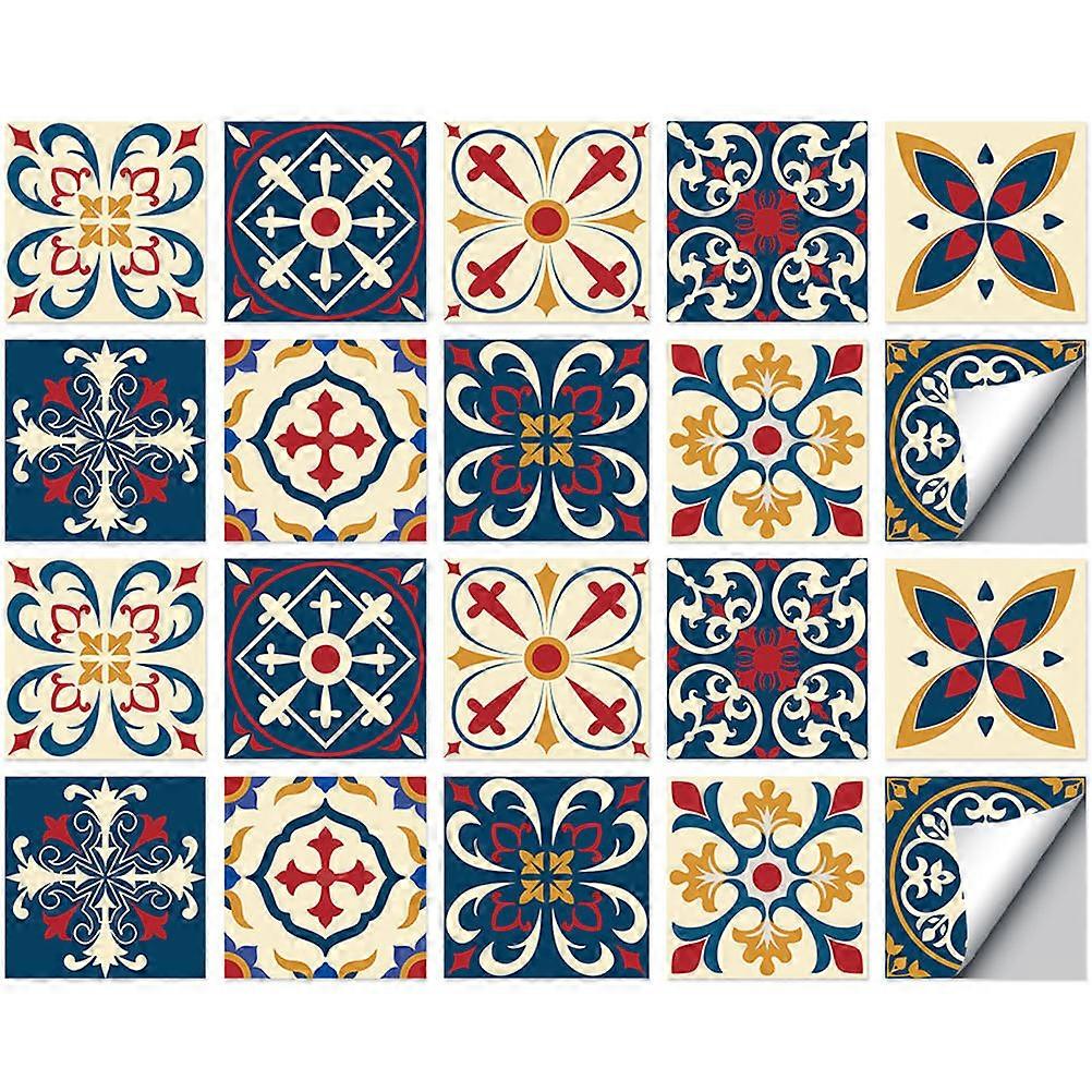 Αυτοκόλλητα κεραμιδιών τοίχου κουζίνας φλούδας και ραβδιών ανάμεικτο χρώμα 10x10cm αυτοκόλλητο 20Set