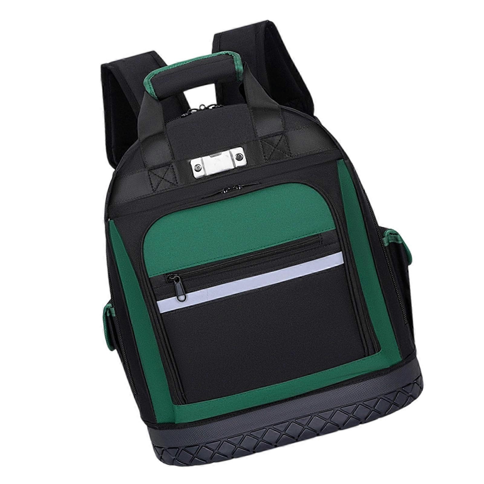 Professional Service Backpack Moisture Proof Compartments Tool Backpack For Mechanics And Handymen  Green
