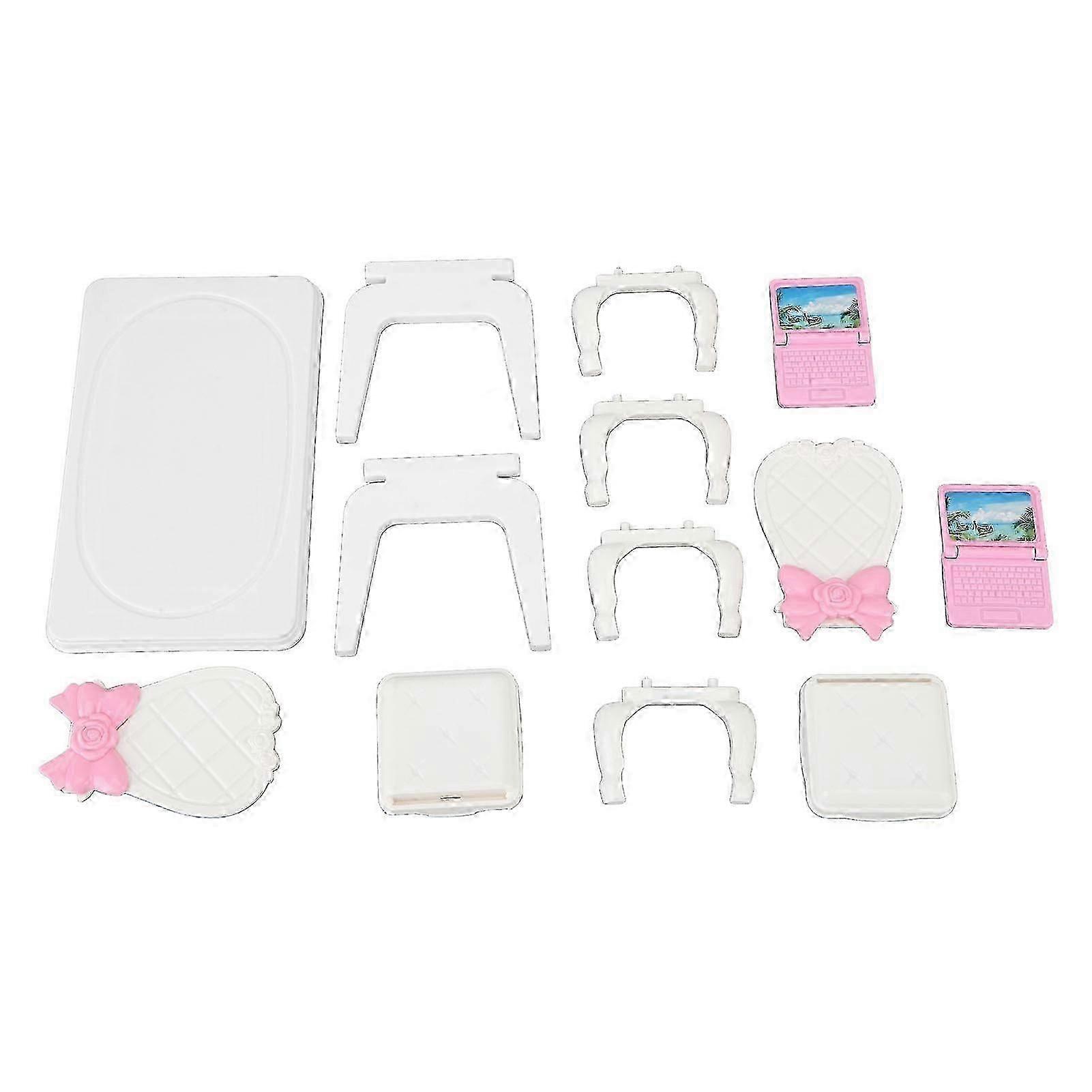 2025 Latest Model Dollhouse Laptop Table Chair 1/16 Scale Simulation Educational