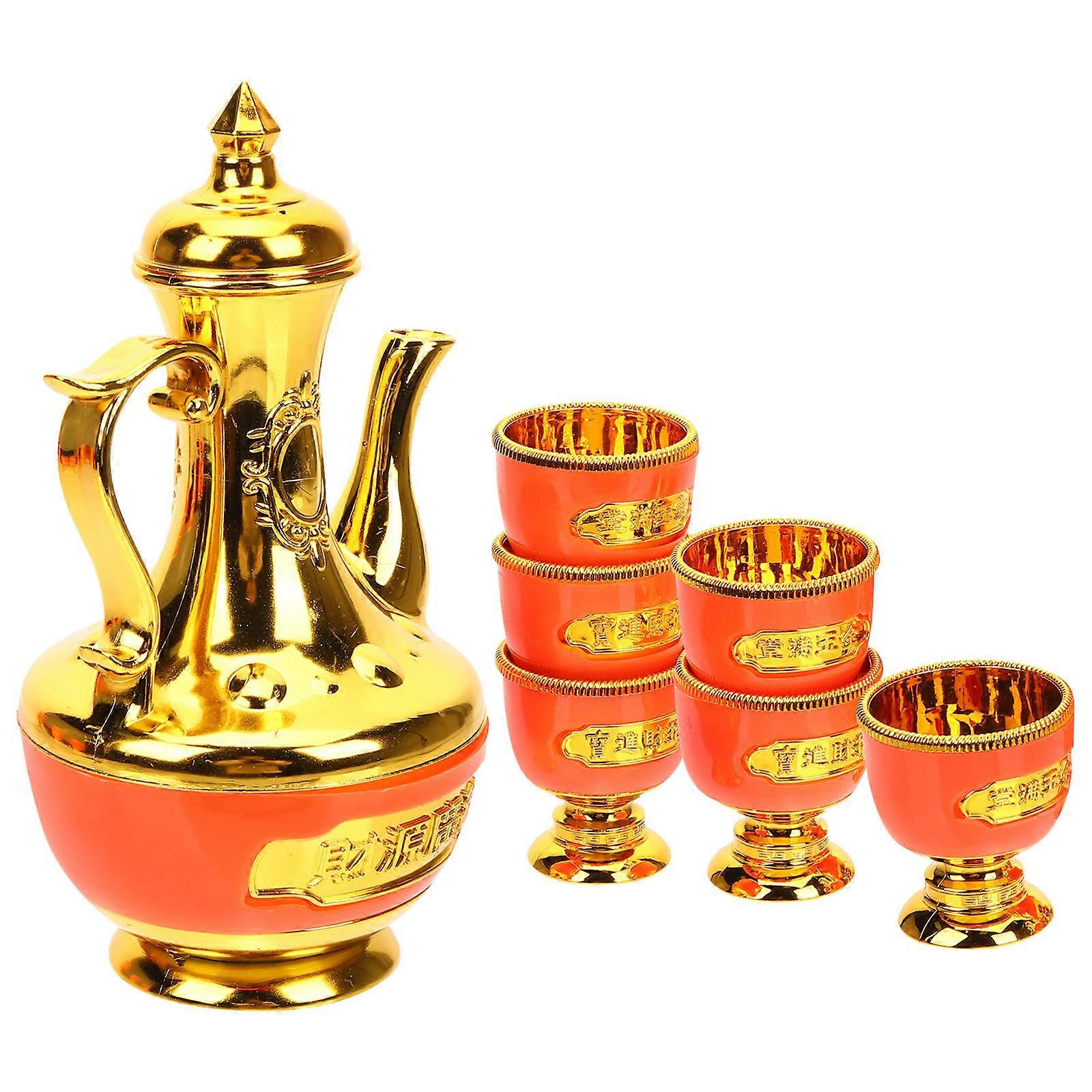 Setup Buddha Kettle For Buddhist Events Material Golden Set