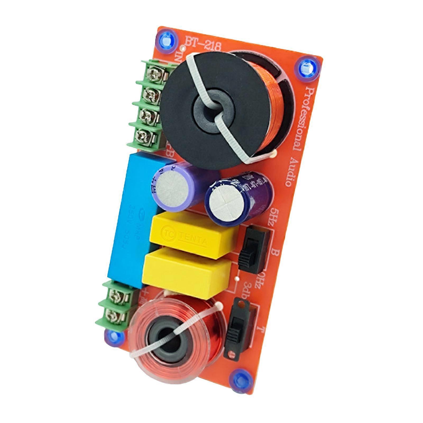 BT218 Speaker Frequency Divider 2-Channel Crossover Module Board Improve Bass and Treble Separation for Speaker Multicolor