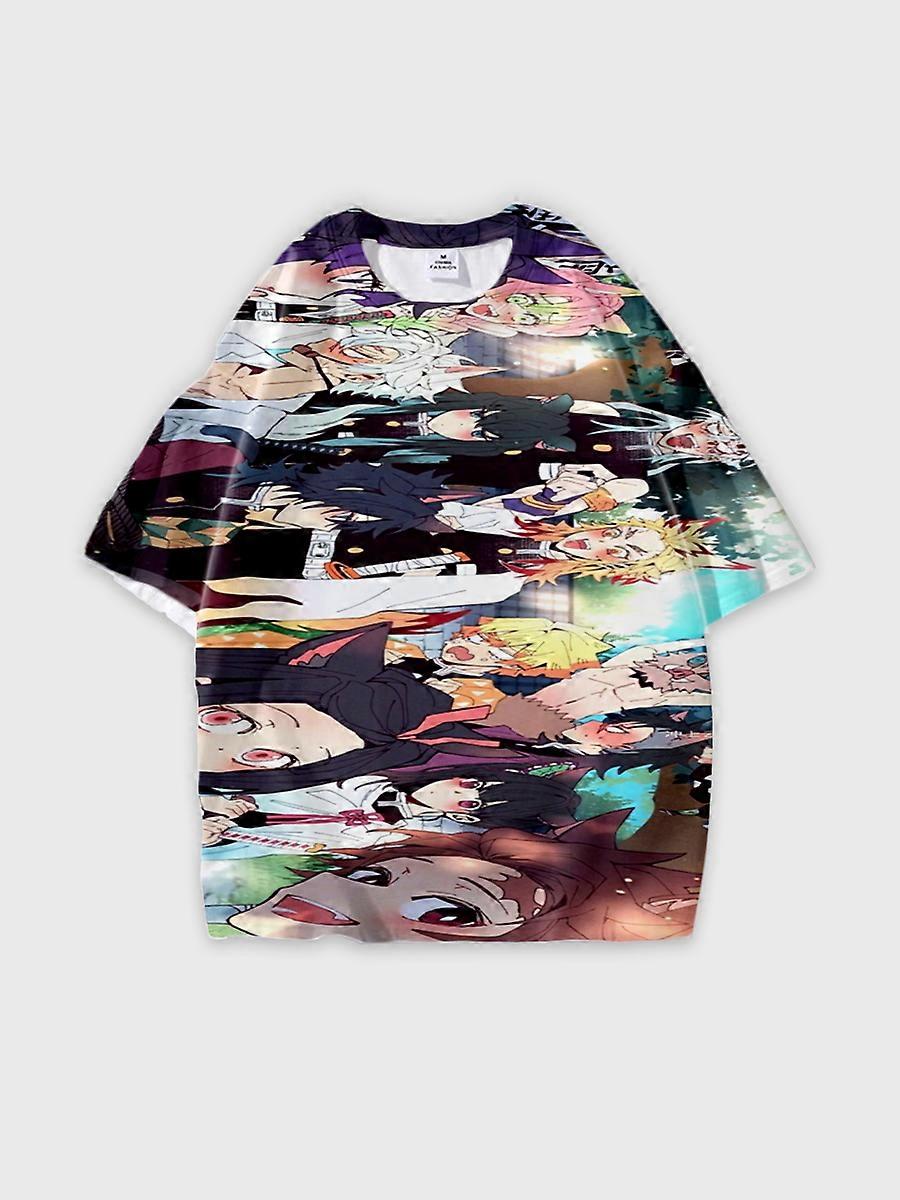 T-shirt round neck Character Pattern loose short sleeve P672