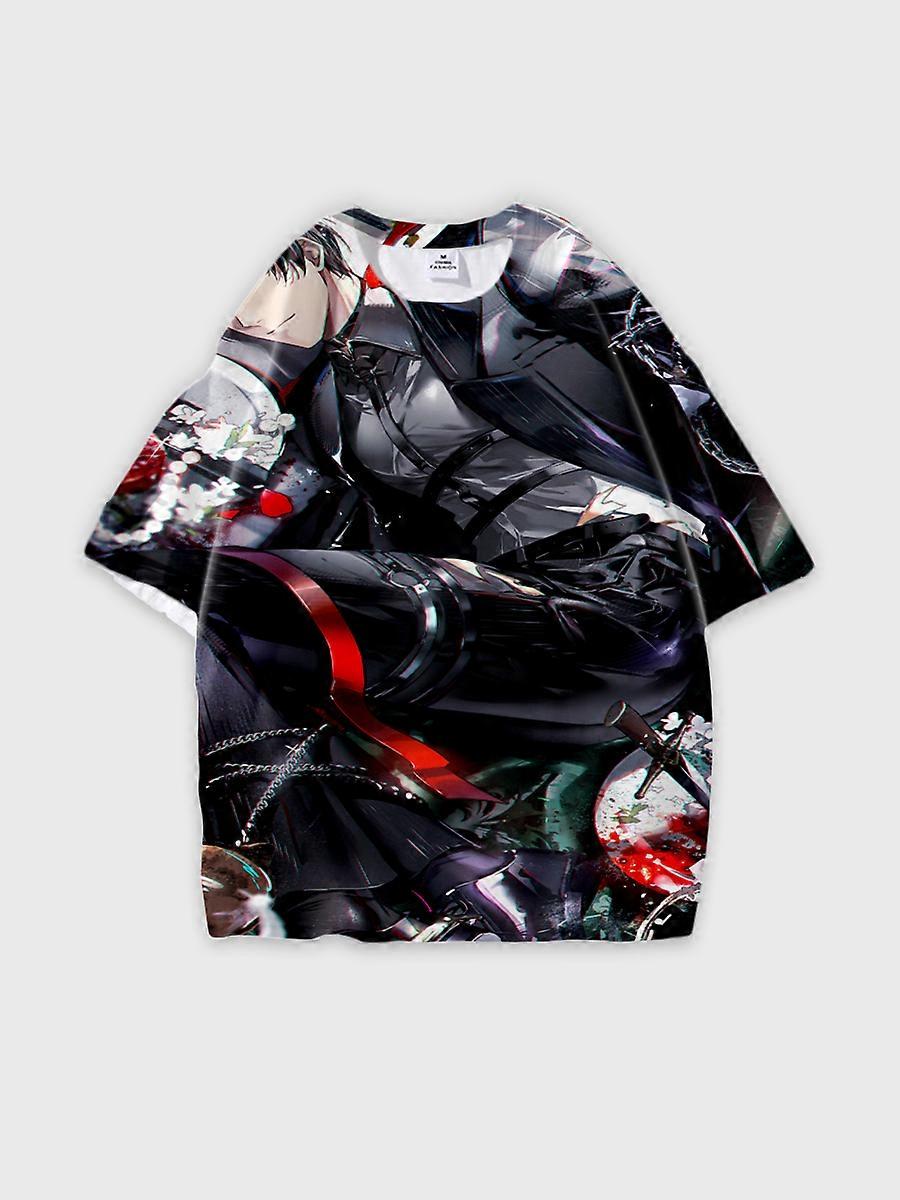 T-shirt round neck Role Pattern loose short sleeve E3418