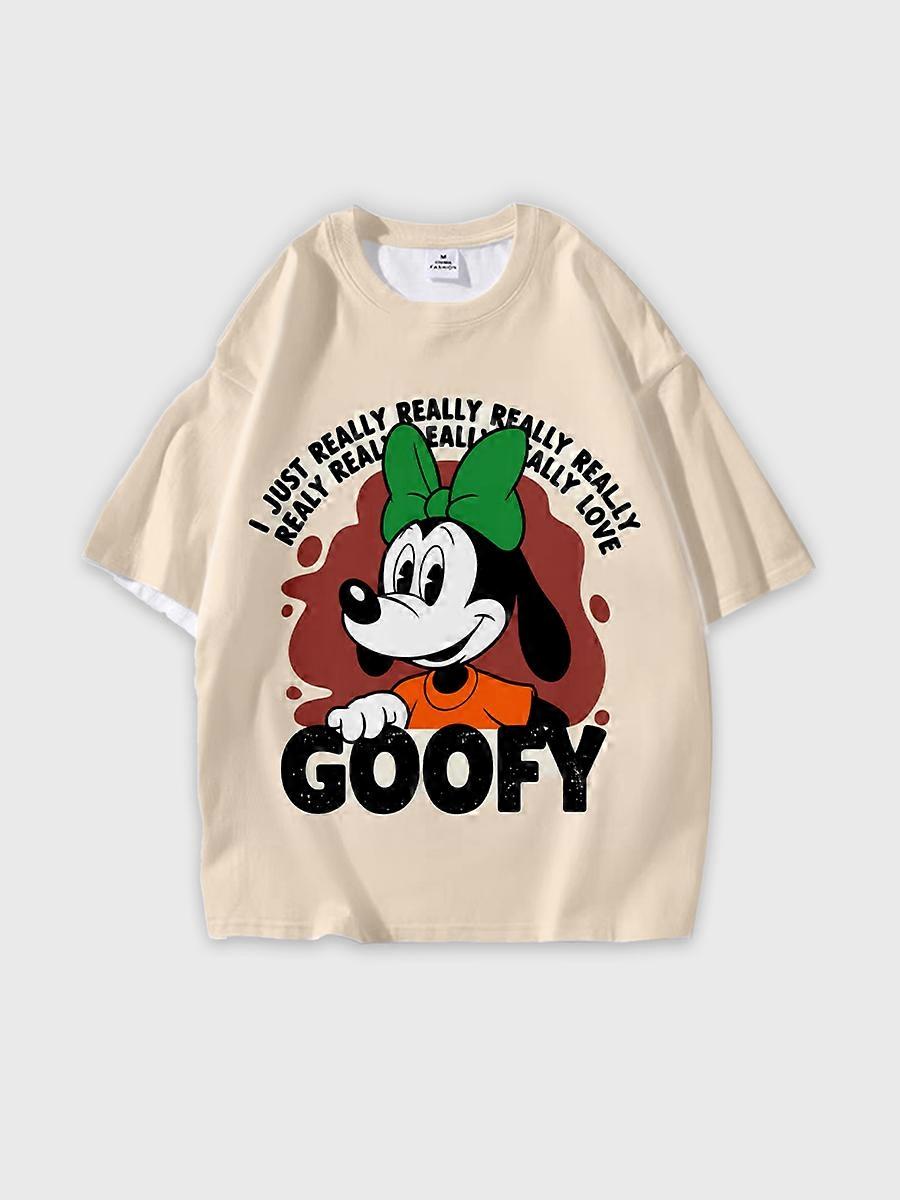 T-shirt round neck Animation Pattern loose short sleeve E1286