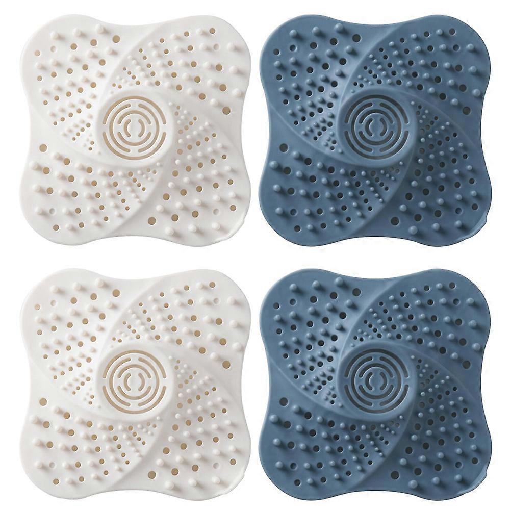 Sink Drain Strainer 4Pcs Hair Catcher TPR Assorted Color Strong Adsorption Capacity Kitchen Use
