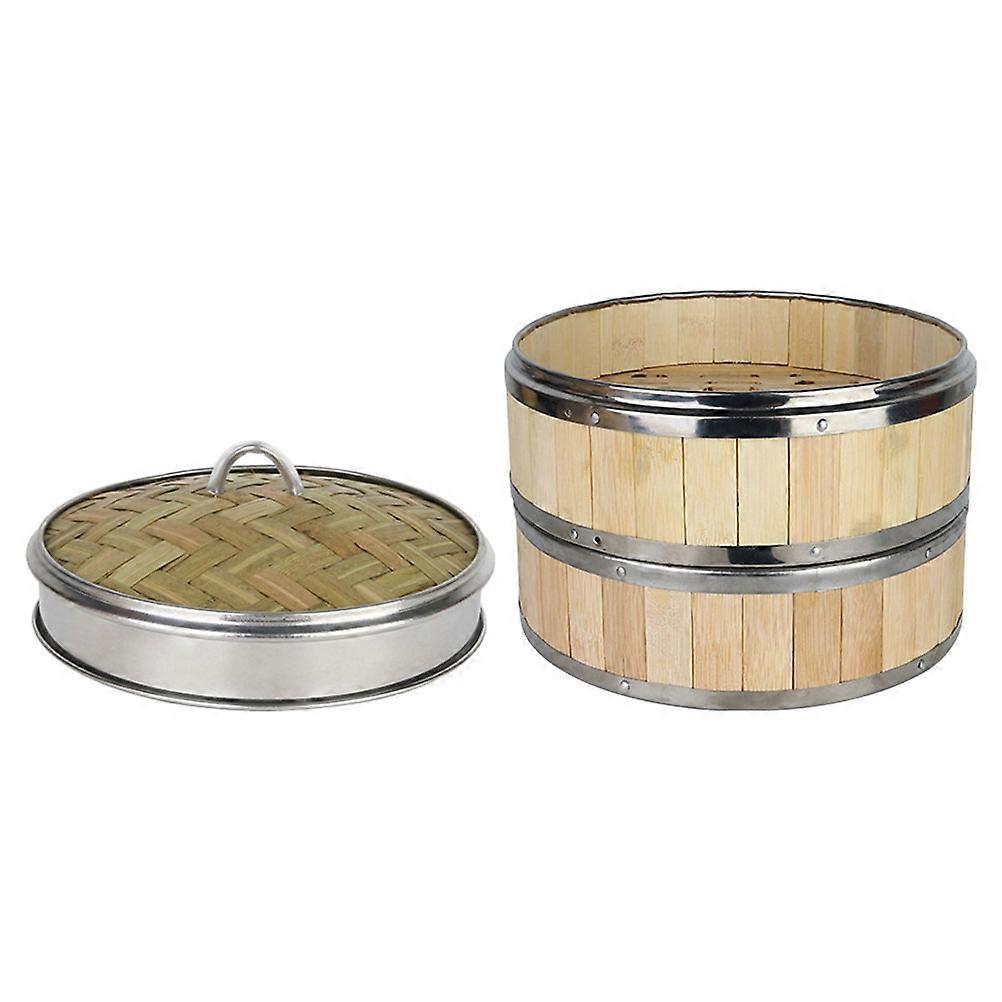 1 Set of Bamboo Food Steamer Bamboo Steamer Basket Covered Food Steamer Buns Making Steamer(Random Style)