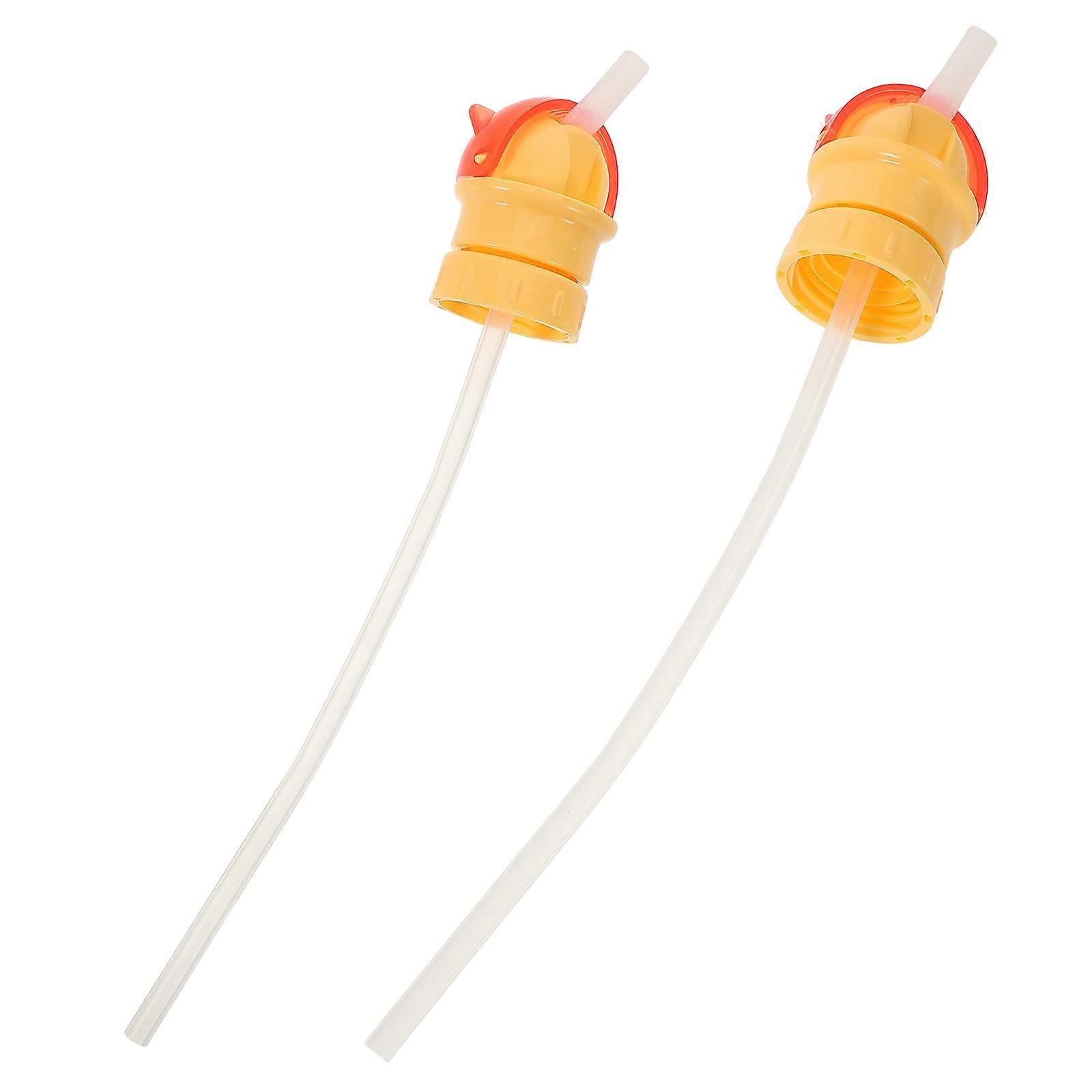 2pcs Drink Straw Sippy Cap Water Cup Tool 2 in 1 Bottle Straw Cap