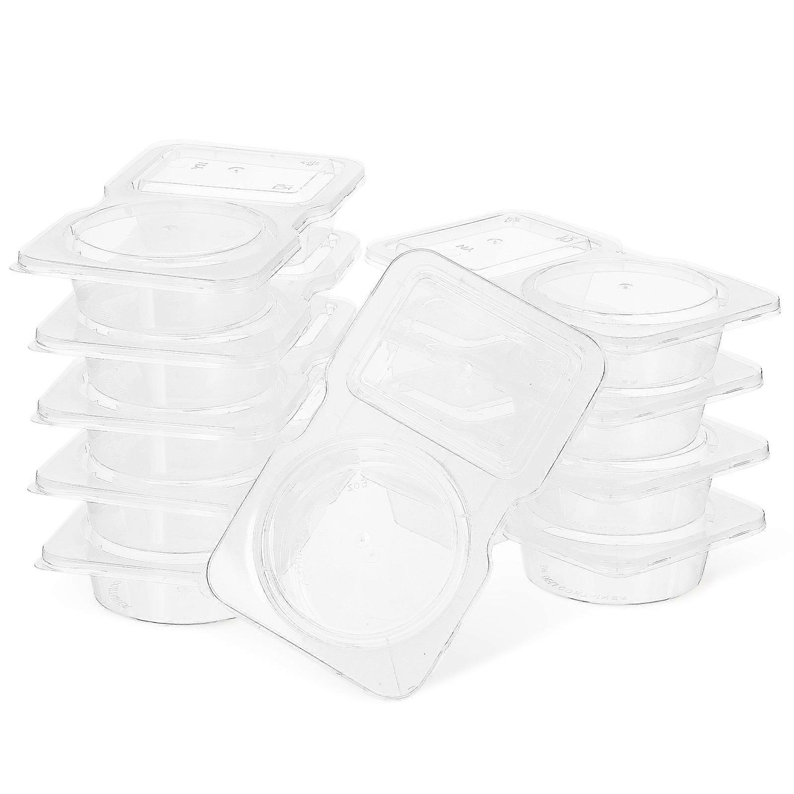 Clear Mini Sauce Cups with Lids Dual Compartments for Kitchen Use 130ml Plastic Containers