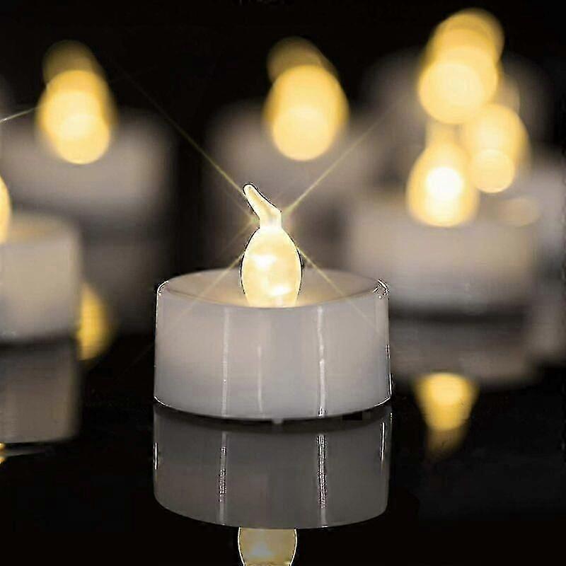 Small Led Candles, 12 Flameless Led Candles, Small Cold White Candles, Realistic And Bright