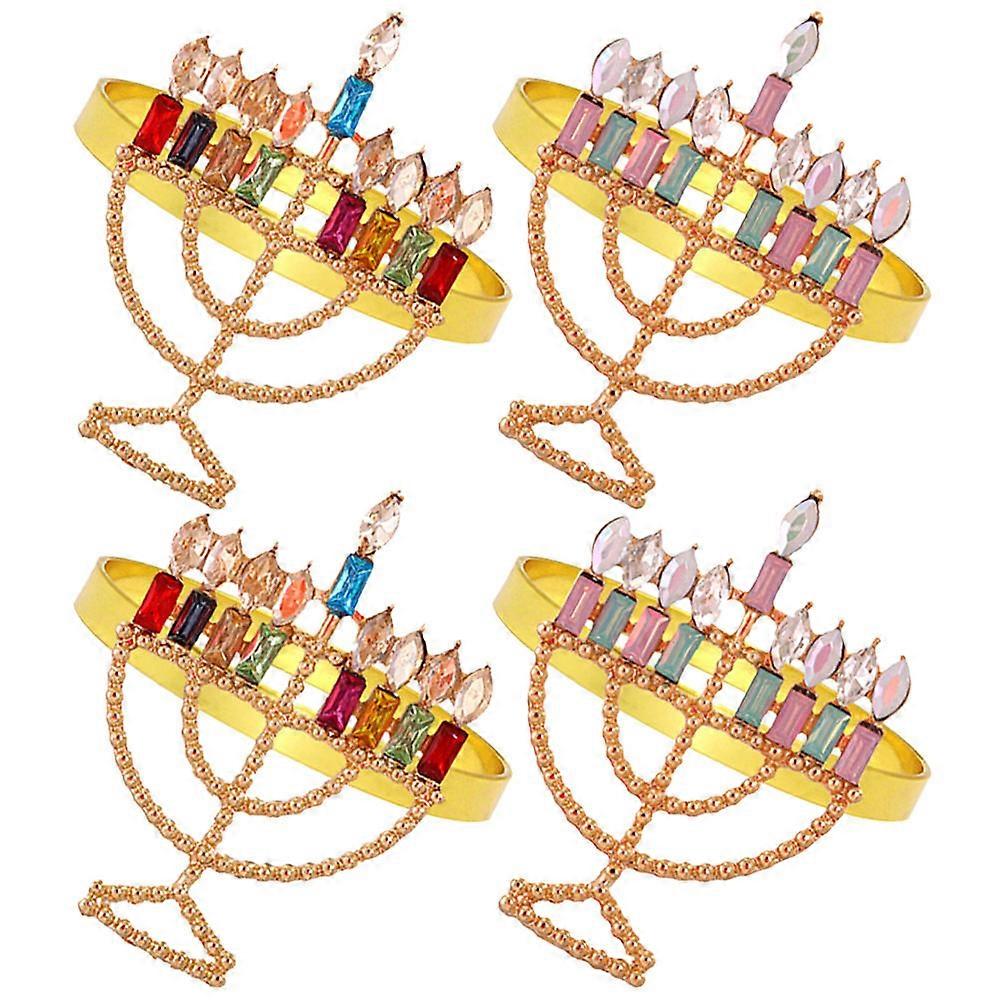 Delicate Napkin Rings Set Shape Elegant Design For Dining Table Accessories Assorted Color 4Pcs