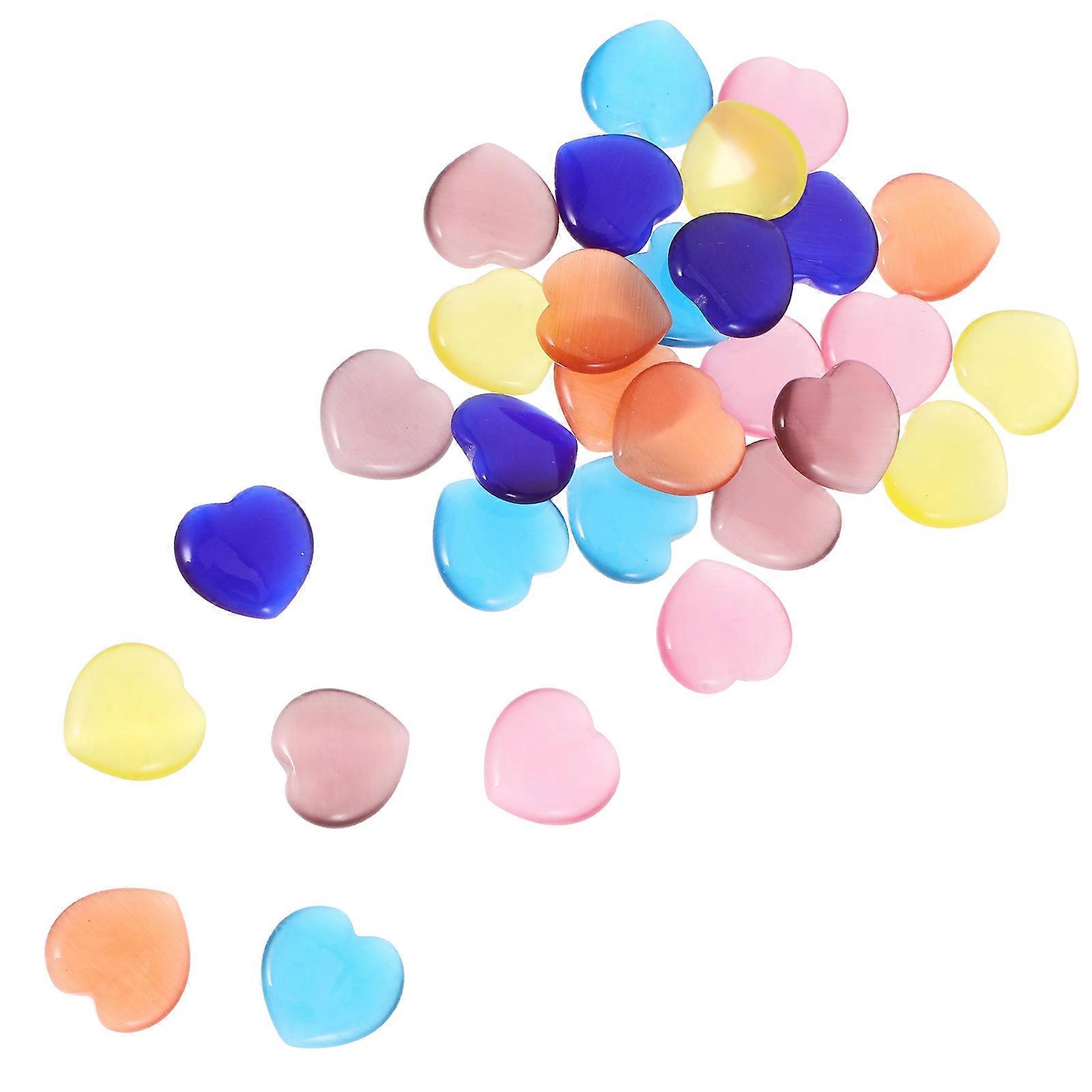 30pcs Natural Crystal Quartz Heart Stones For Jewelry Making And Diy Crafts Polished Quartz Crystals Smooth Crystal Stones Polished Quartz Rocks