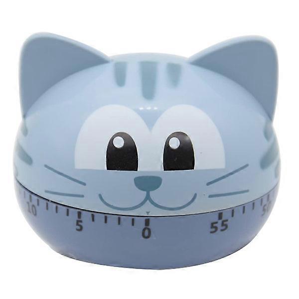 Kitchen cooking mechanical timer, learning time manager, manual timer, cartoon animal shape (cat)