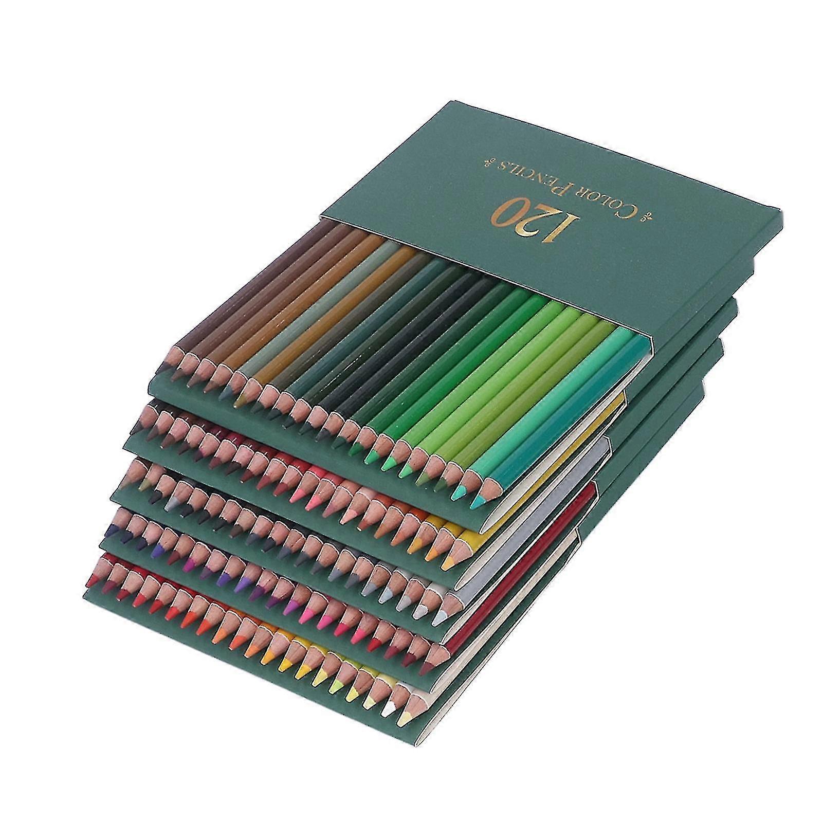 2025 120 Colored Pencils for Artists Glossy Color Rendering Oil Based Professional Colored Pencils with Green Box for Drawing