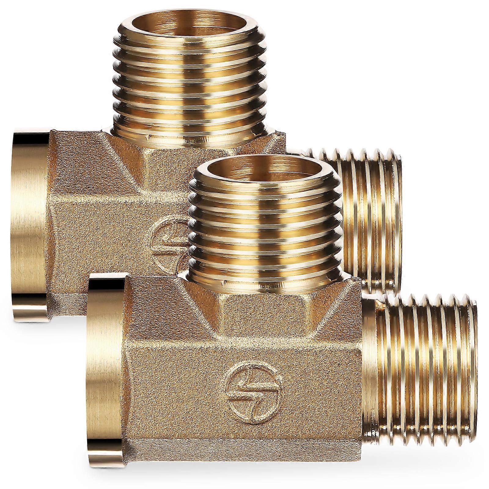 2pcs 1 2 Inch Tee Joint Fittings 3 Way Adapter Hose Tube Connector Threaded Street Tee Fitting for Water and Gas Systems