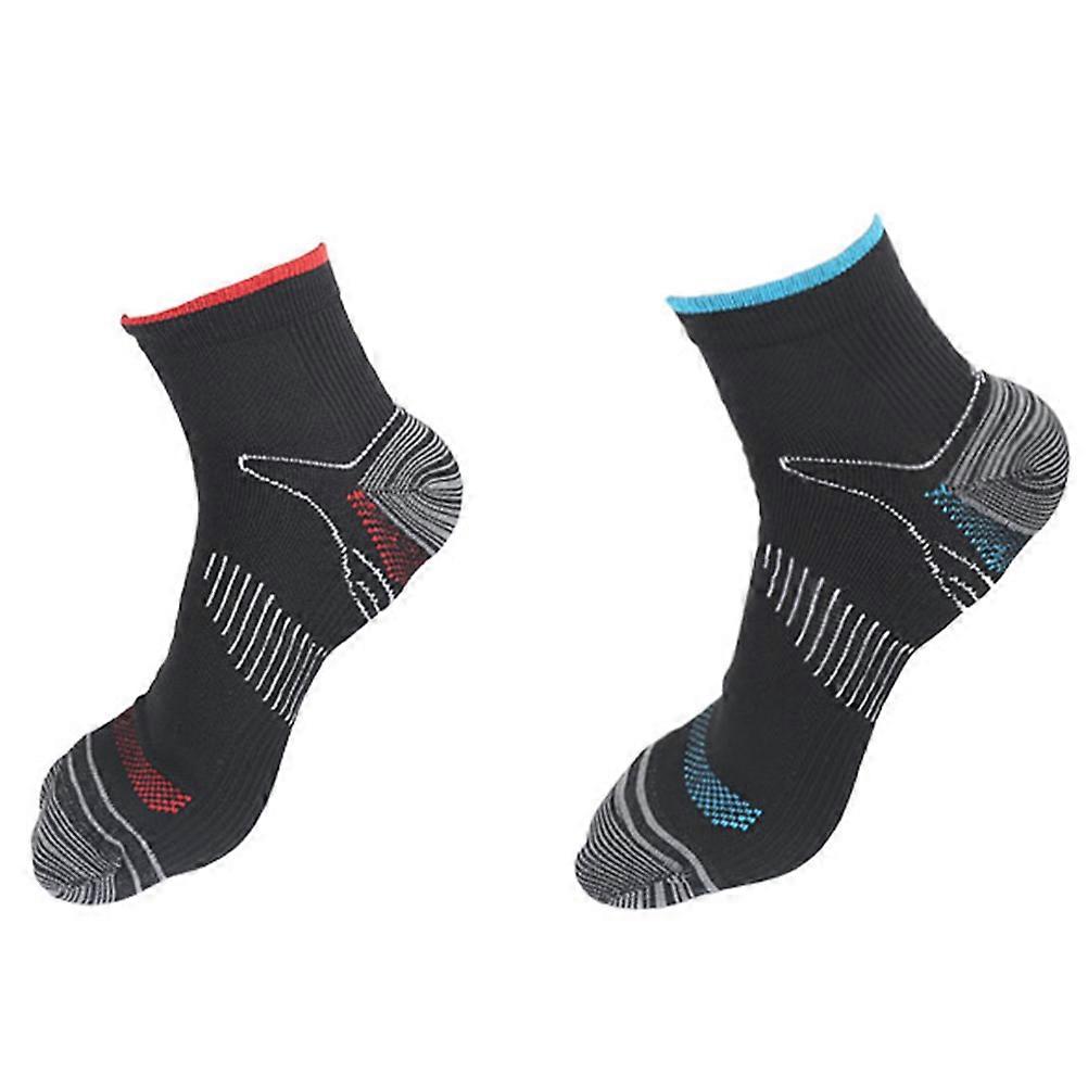Men's Compression Socks for Improved Blood Circulation Soft Breathable Blue Spandex Sports Socks Size L