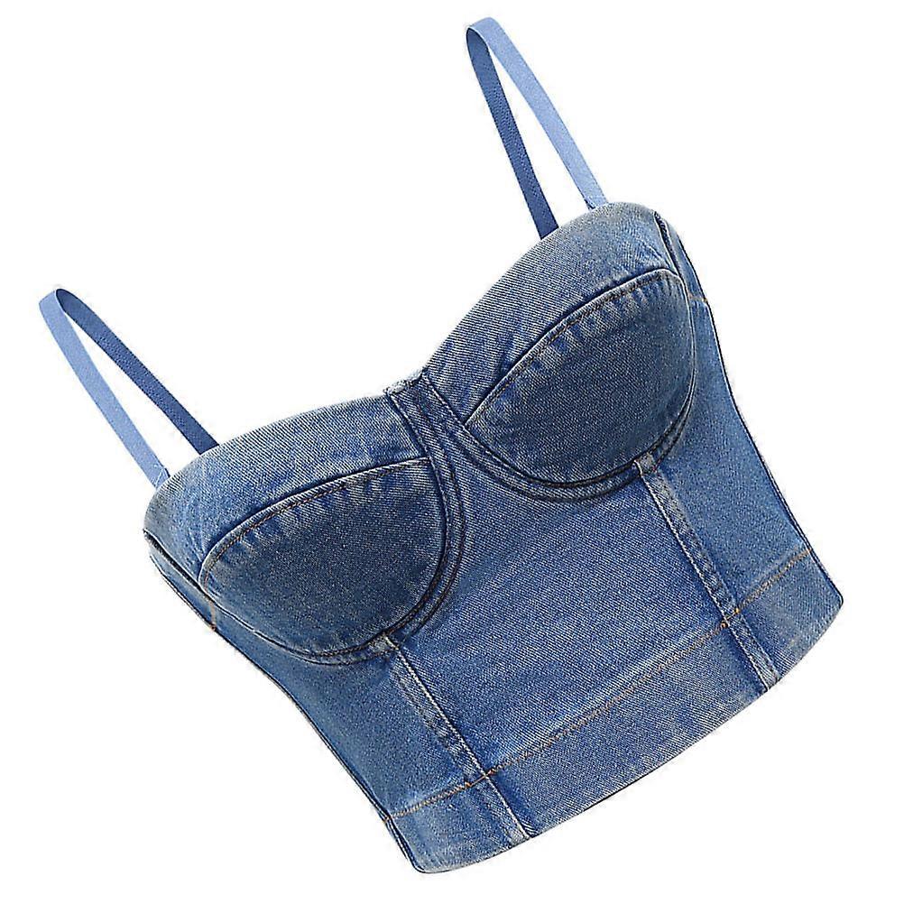 Fashionable Women's Denim Vest Chic Female Sleeveless Design Suitable For Summer Days Blue Breathable 1Pack