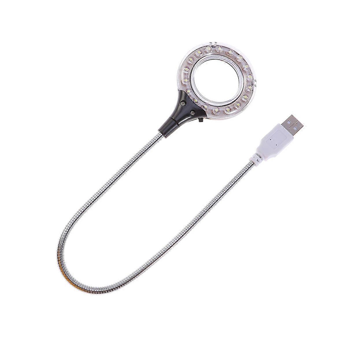 Portable USB LED Light with Eye Protection and Flexible Body for Reading and Night Use Black Plastic