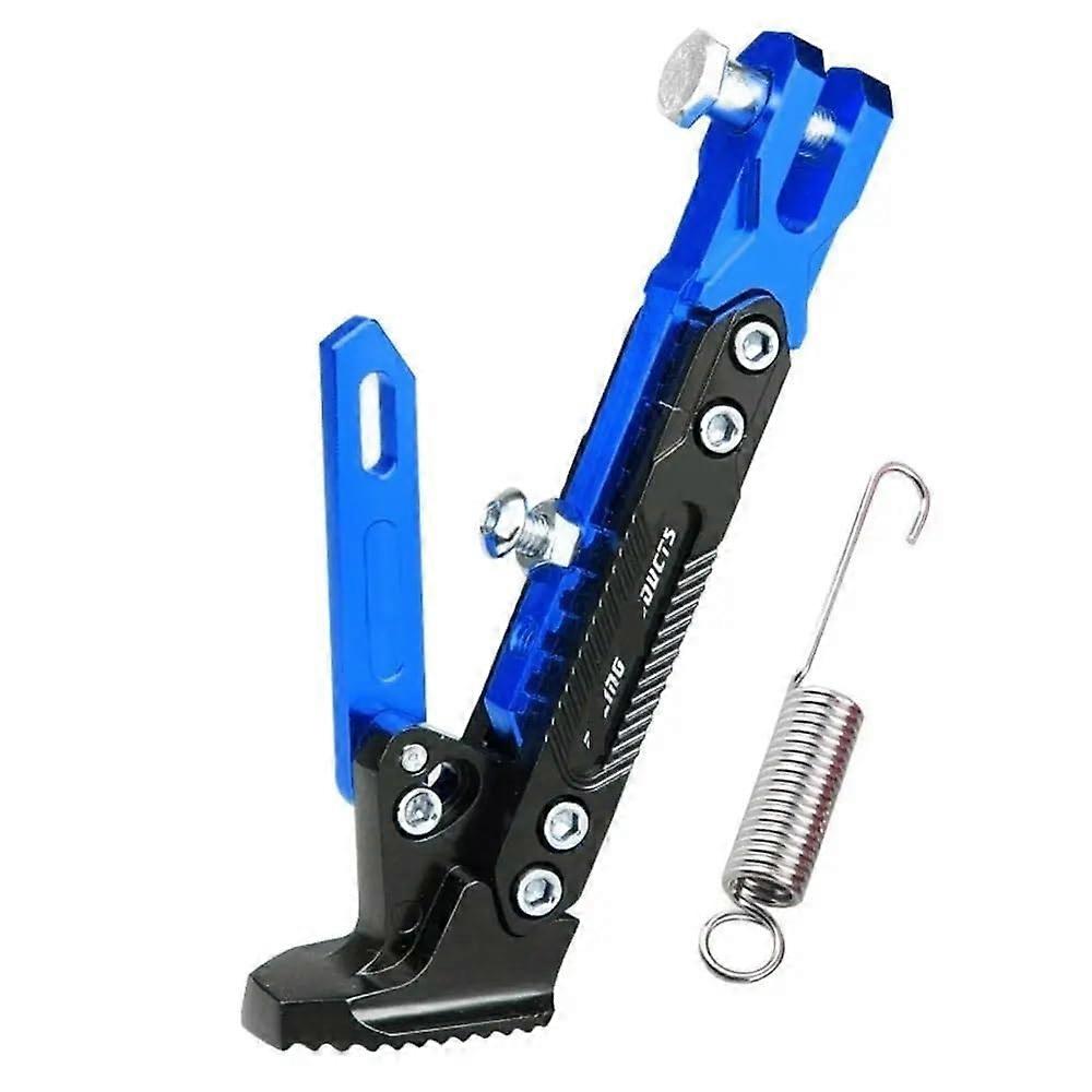 Adjustable Motorcycle Kickstand Parking Stand Holder Support for MT07, Tmax 530, PCX (Blue)