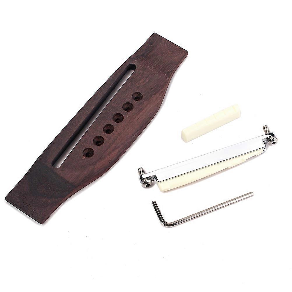 6 String Rosewood Guitar Bridge for Acoustic & Guitars Replacement Part