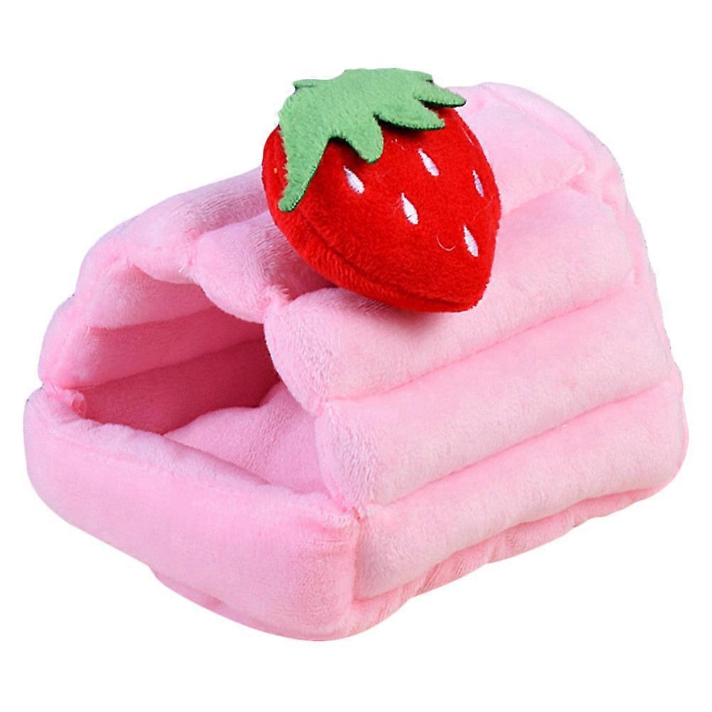 Pink Hamster Sleeping House Semi-Enclosed Pet Nest For Indoor Use With Windproof Feature 1Pcs