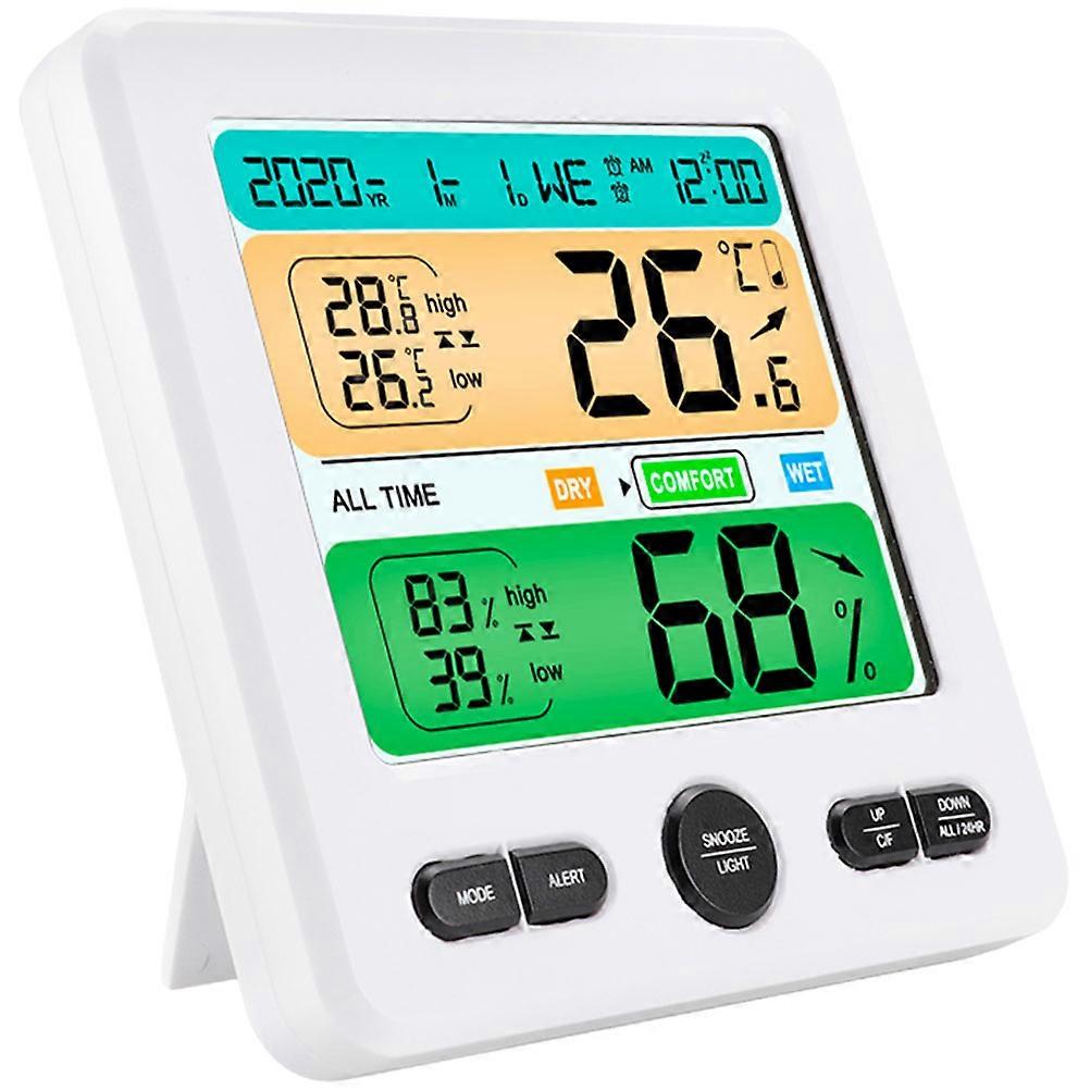 Humidity Measuring Instrument Indoor Clock Display For Public Places Durable Plastic Material 1 Set