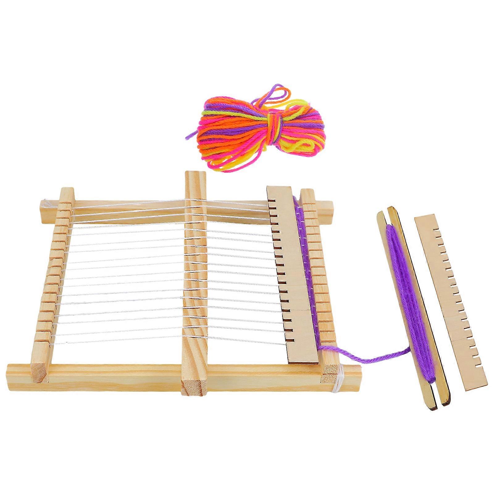 Children Weaving Machine Hand-Knitting Toy For Creative Craft Projects 16.5*22.5cm Khaki 1Set