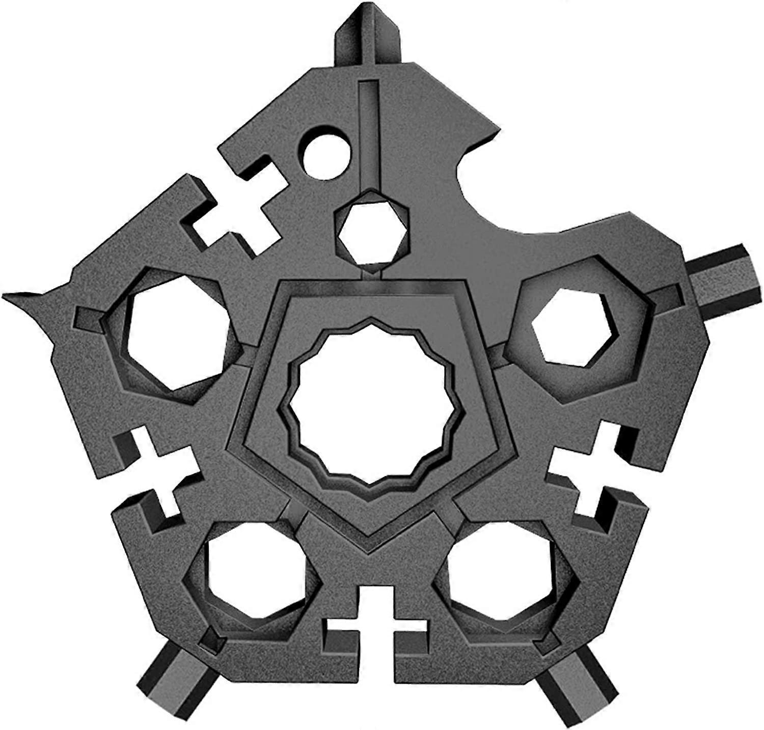 Snowflake Multitool, Snowflake Multitool, Screwdriver Wrench, Snowflake Multitool 23in1 Pentagon Pocket Tool, Snowflake Multitool Tool Black