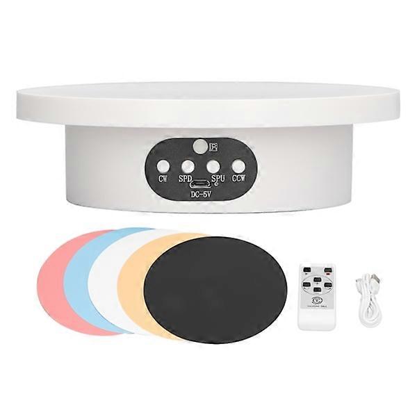 Rotating Display Stand 16 cm White Remote Control Low Noise Electric 360 Degree Turntable Display Stand, display case