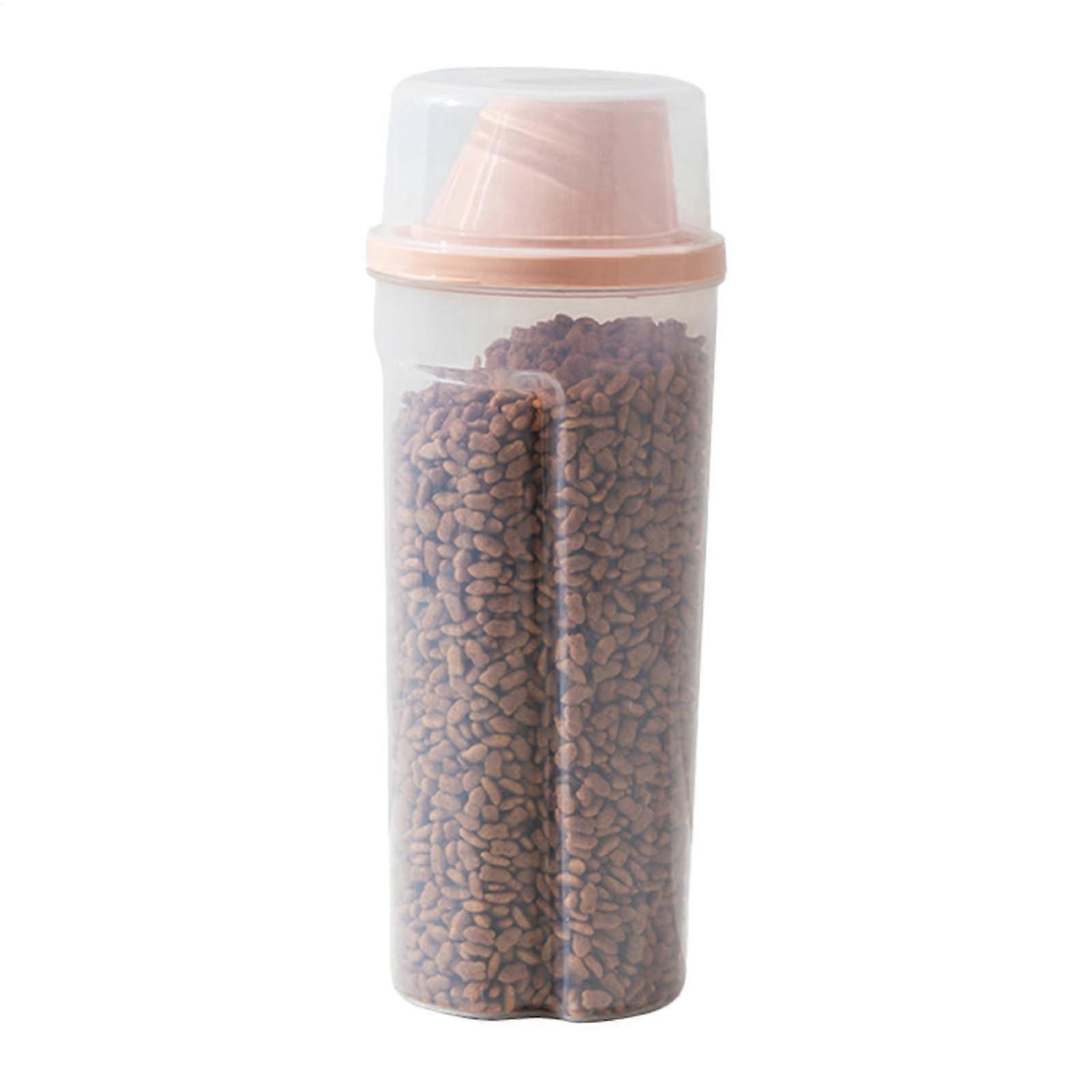 Pet Food Storage Container, Airtight Dog and Cat Food Bin, Large Capacity, Moisture-Proof with Lid, Rose Color