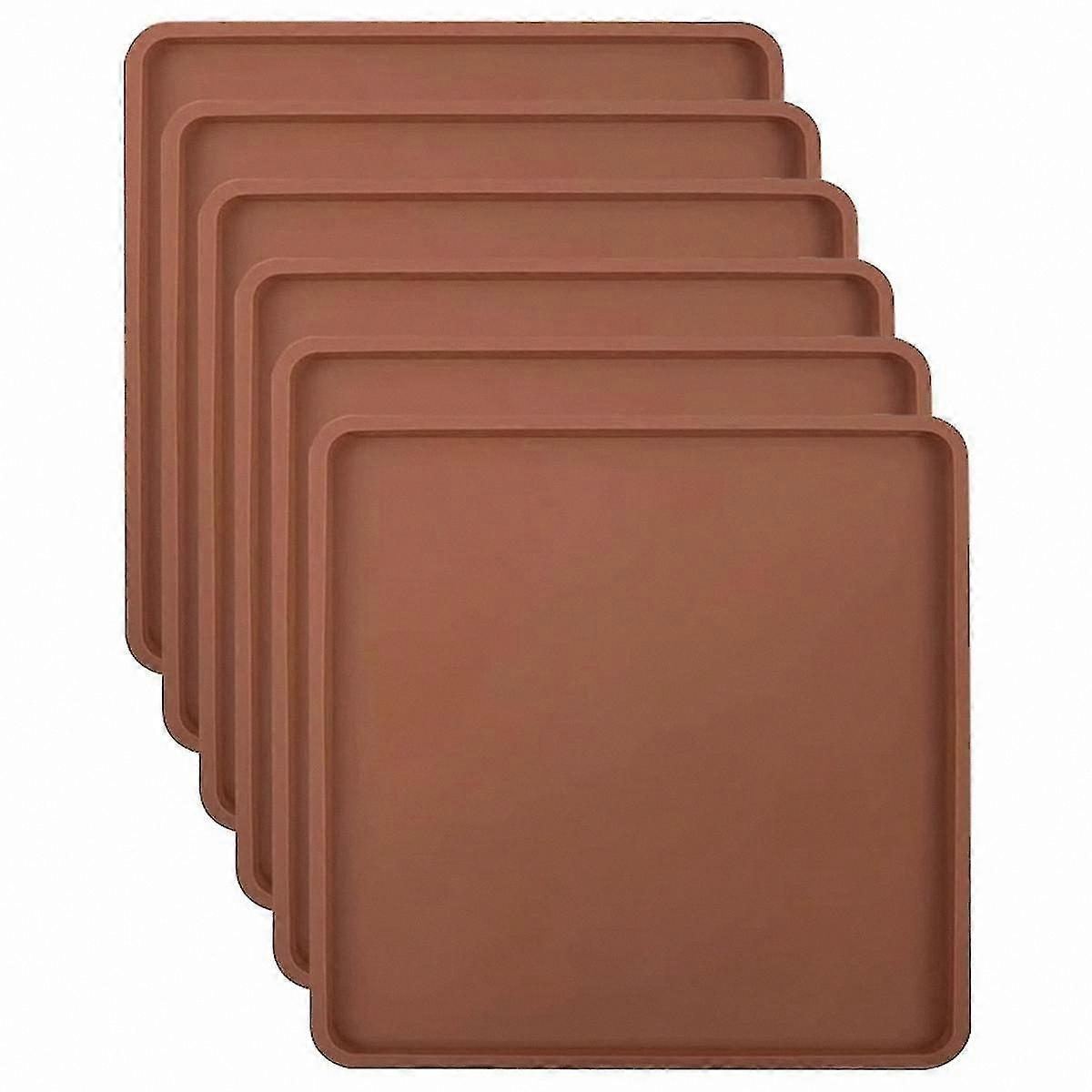 6-Pack Nonstick Silicone Dehydrator Sheets, Fits 14x14 Inch Trays, Reusable Drying Mats with Edge Protection
