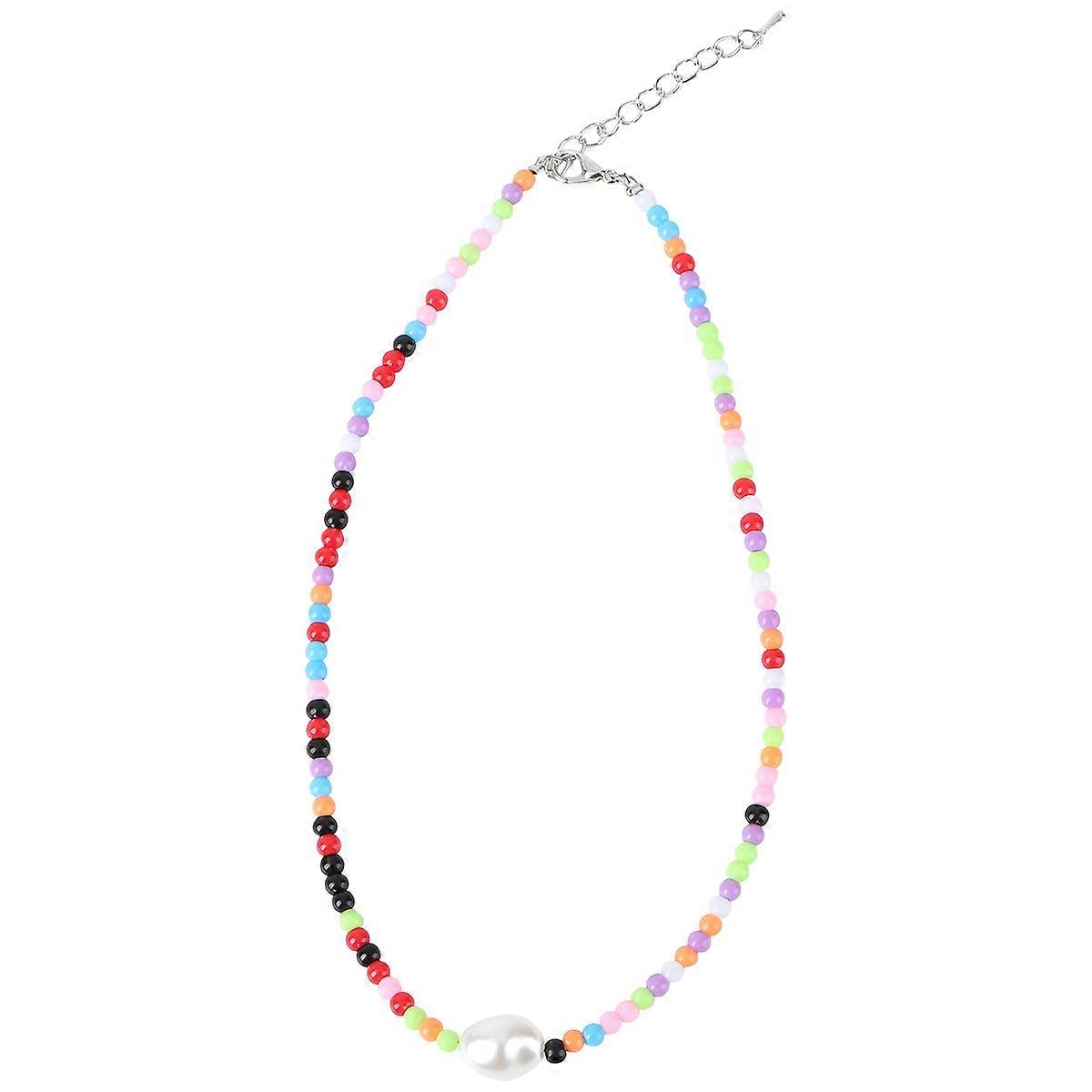 Durable Multi Colored Plastic Resin Bead Necklace for Decoration Stylish and Creative 1PC