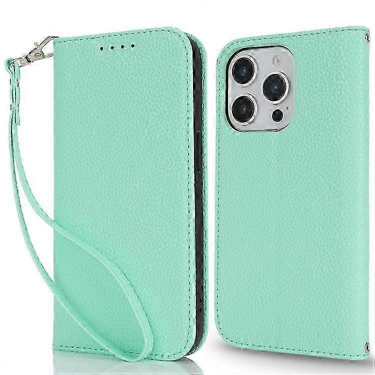 Stand Case Compatible For iPhone 13 Pro Max / 12 Pro Max Litchi Texture Leather Flip Phone Cover with Strap / Wallet