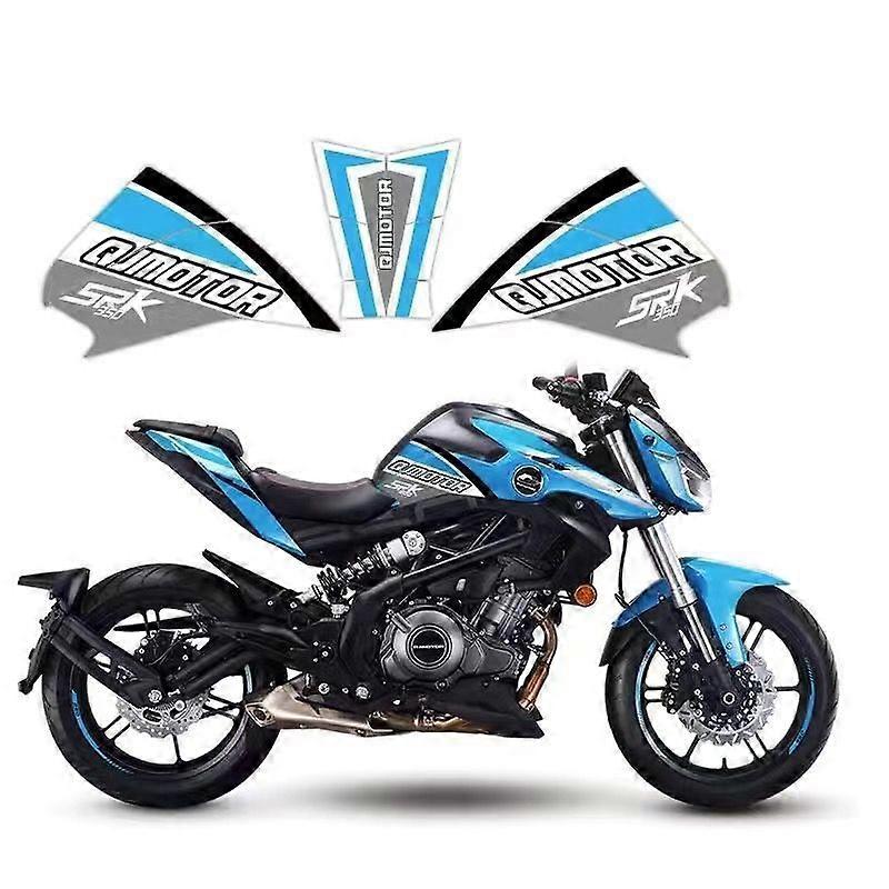 מעולה עבור QJMOTOR SRK350 מגן אופנוע נגד החלקה טנק כרית טנק מדבקת מתיחה בצד