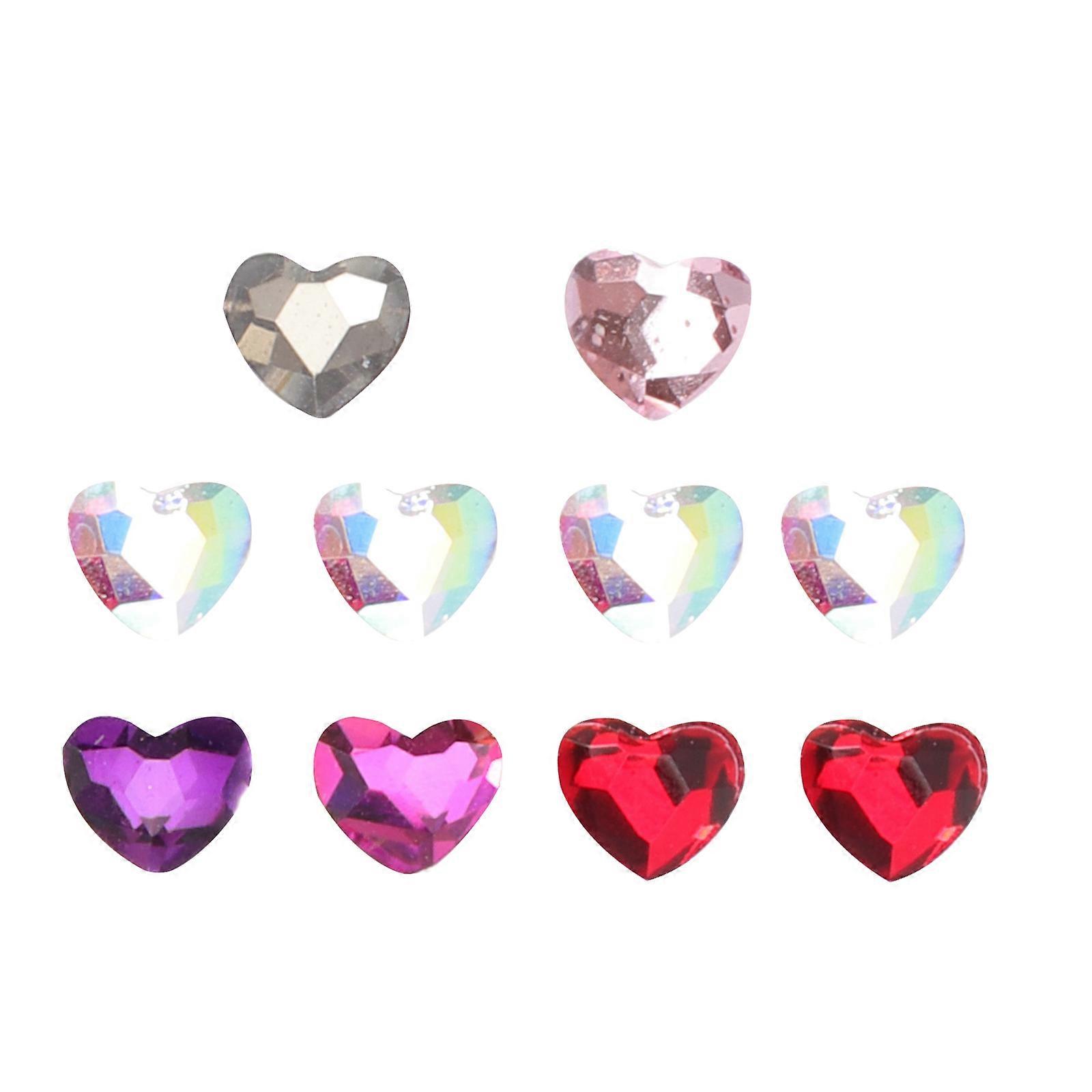 Crystal Tooth Jewelry 10Pcs Assorted Color Decorative Teeth Gems Flat Bottom Drill For Women Girls