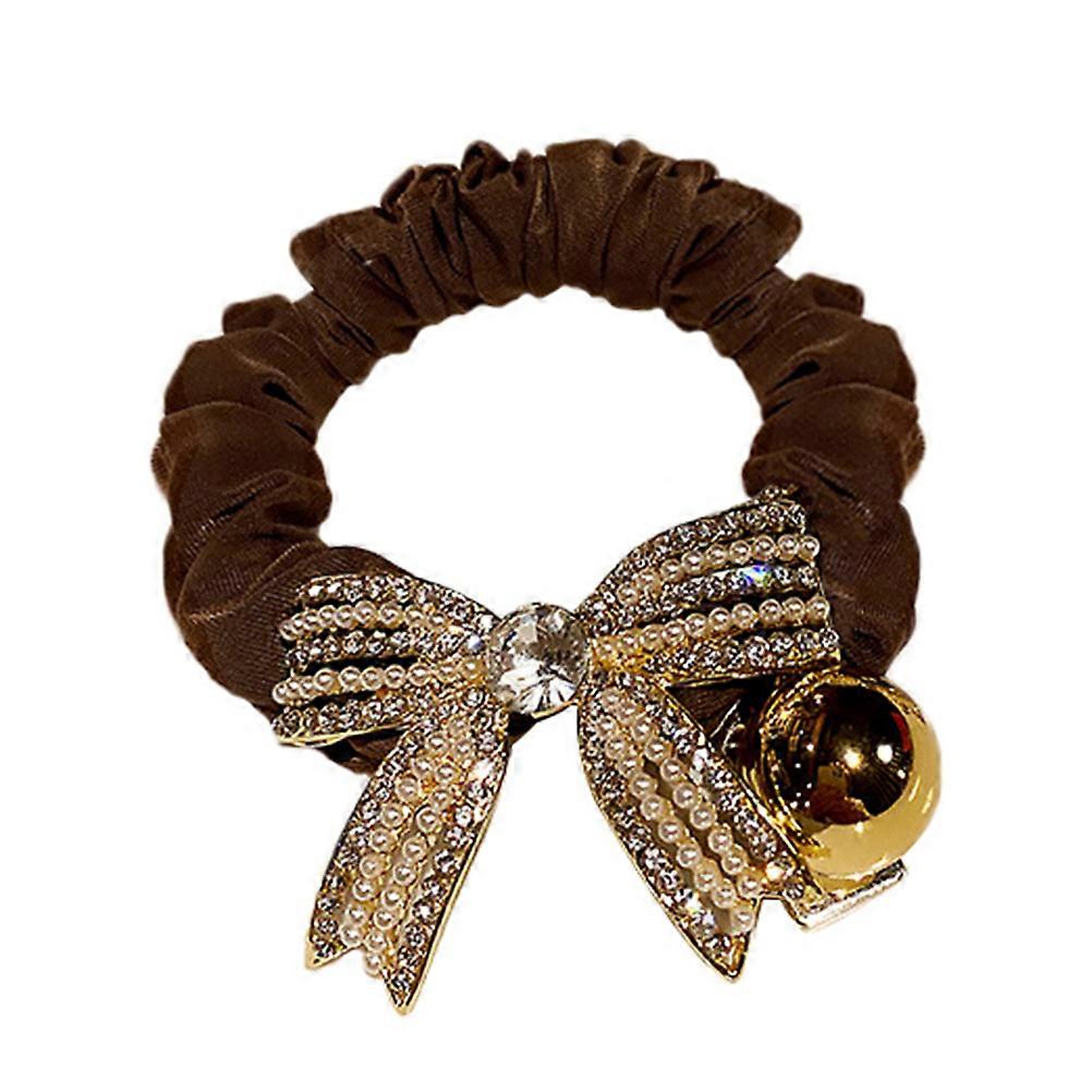 Laço de Cabelo com Strass Elegante Elástico Elástico Acessório Decorativo Confortável para Festas, Compras e Performances