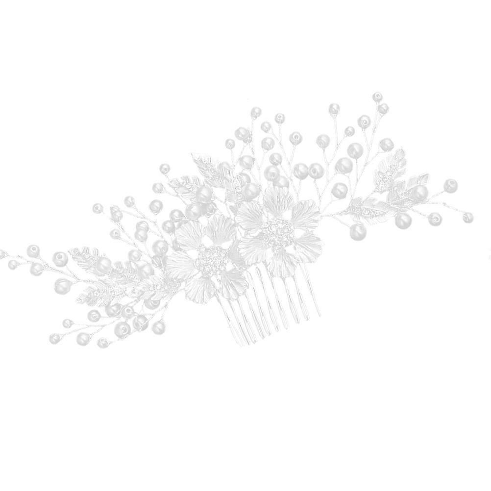 Silver Bridal Hair Comb Accessory Featuring A Unique Flower Design Ideal For Weddings With 1Pack Offering