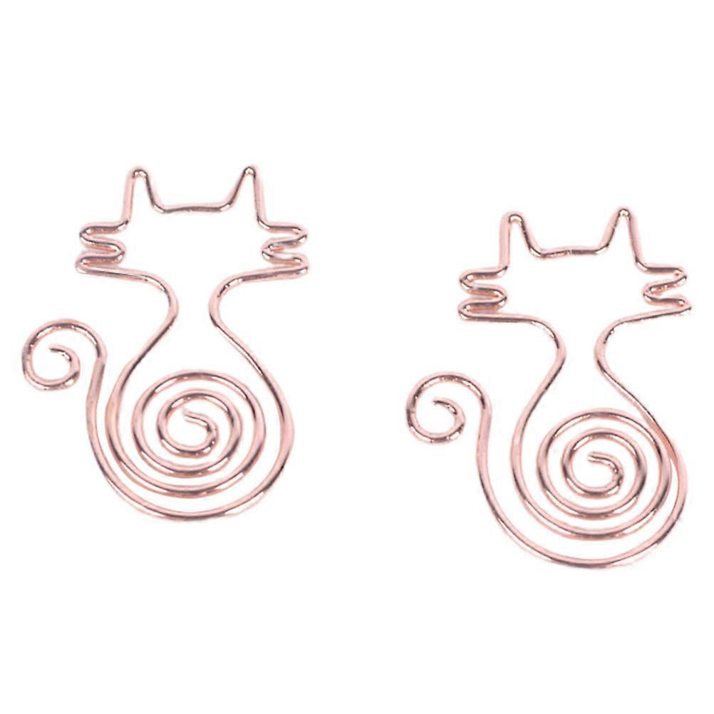 Cartoon Animal 8Pcs Rose Gold Paper Clips Suitable For Home Office Usage Creative File Clamp For Students And Office Workers