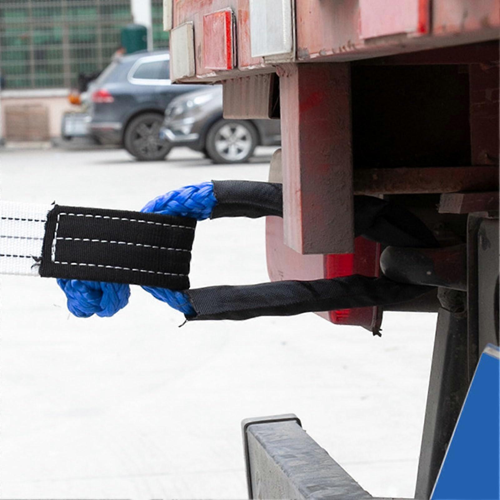 Heavy Duty Soft Shackle 17 Ton Breaking Strength Polyethylene Recovery Rope for OffRoad Towing (Blue)
