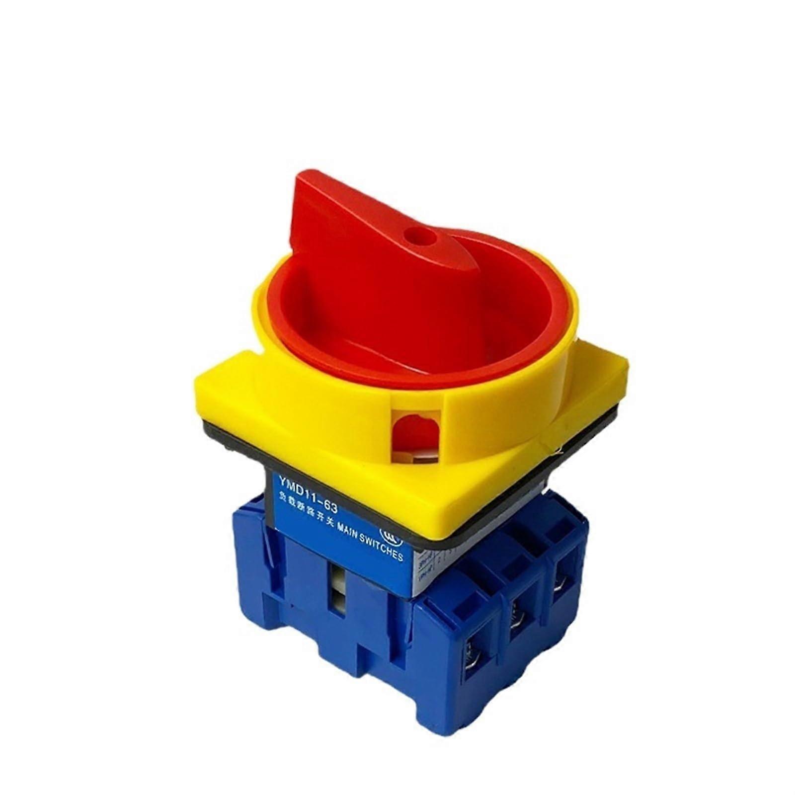 YMD1163A Isolator Switch 3P Main Rotary Switch Selection Button Lock On/Off Power Control Circuit Silver Contact LW30 Pack of 1