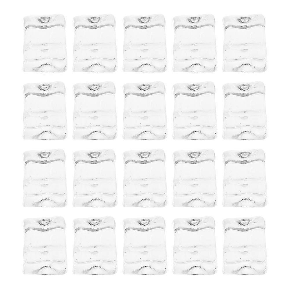 100pcs Reusable Plastic Ice Cube Simulated Ice Cube Prop Washable Non-melting Fake Ice Cube Supply For Cocktails Photography