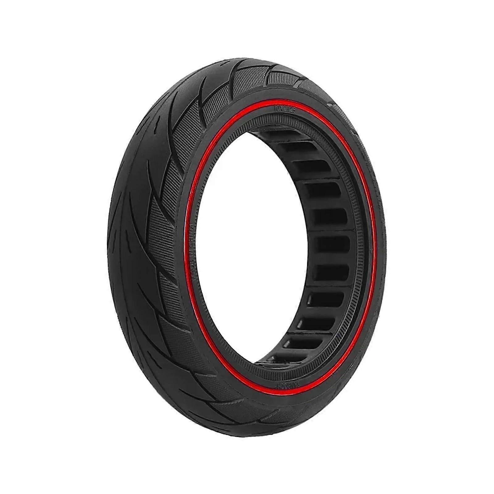 10-Inch Honeycomb Structure Solid Rubber Tire, 10 x 2.125, Compatible with F40 F30 F20 Electric Scooters, Tubeless, Explosion-Proof, Yellow and Red