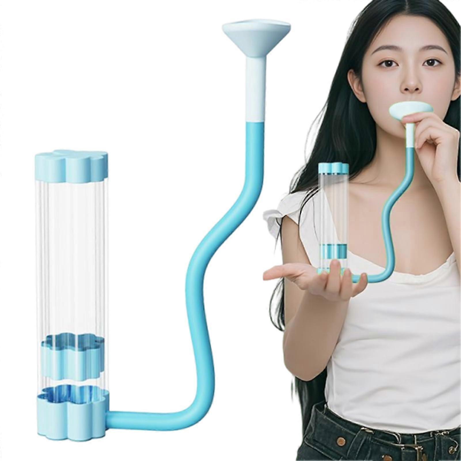 Breathing Trainer - Lung Exerciser Device for Deep Breathing Workout | Portable Core and Abdominal Strengthener for Men and Women, Blue