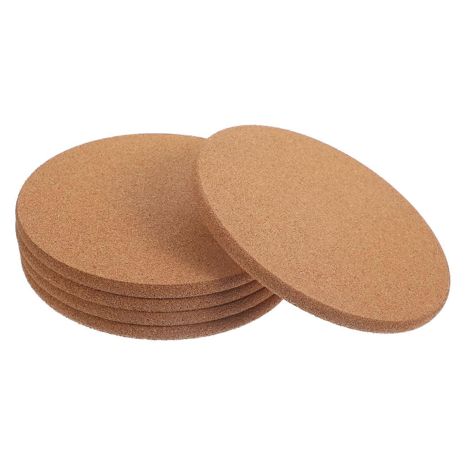 Round Cork Coasters Set of 5, Heat Resistant Table Mats for Pots and Cups, Ideal for Restaurant Use