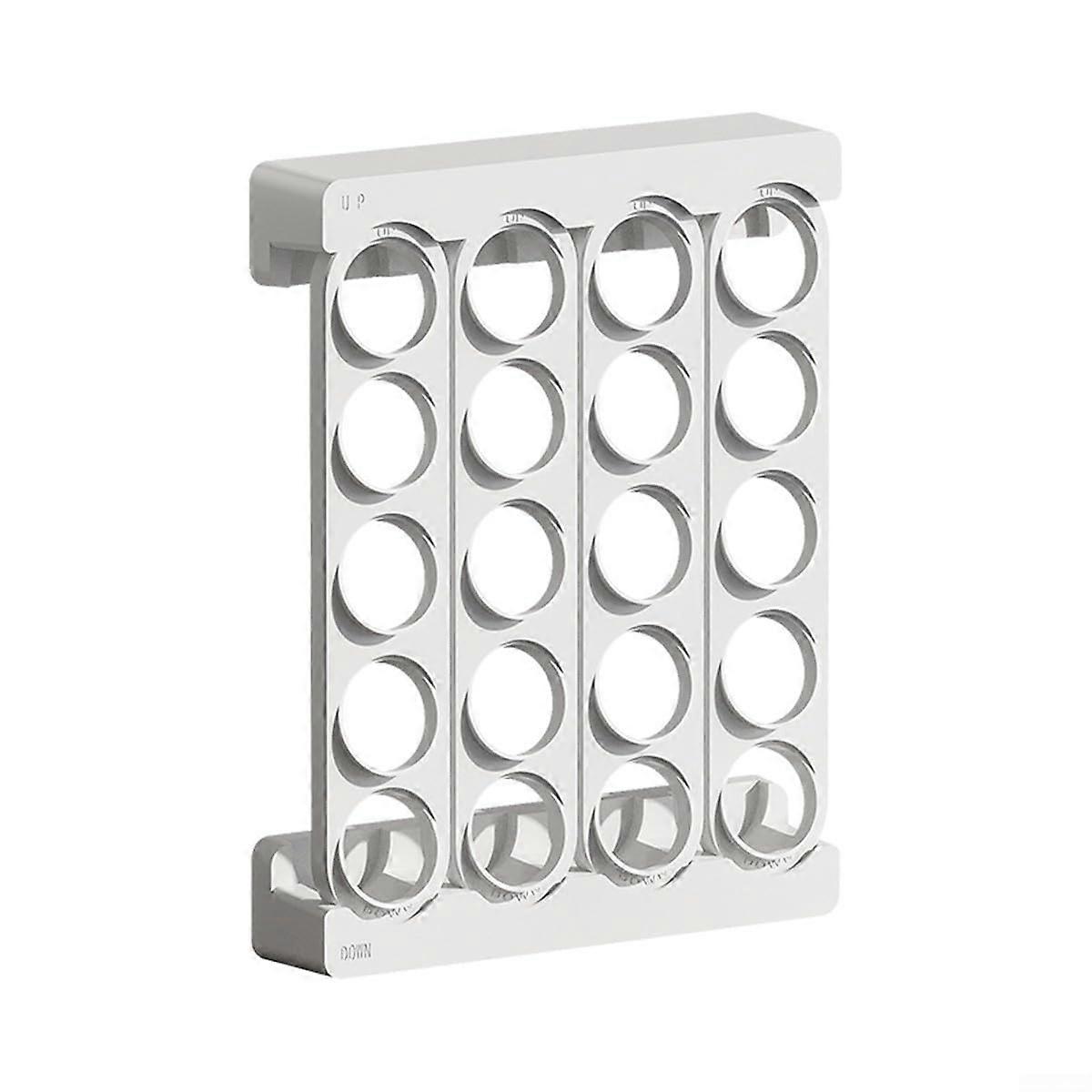 Coffee Capsule Dispenser Wall-Mounted, 20-Hole Capacity, White Finish, Easy Access