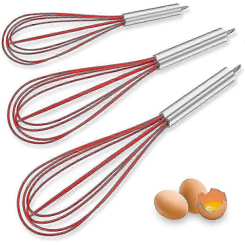 Pack Very Sturdy Kitchen Whisk Silicone Balloon Wire Whisk Set Tw