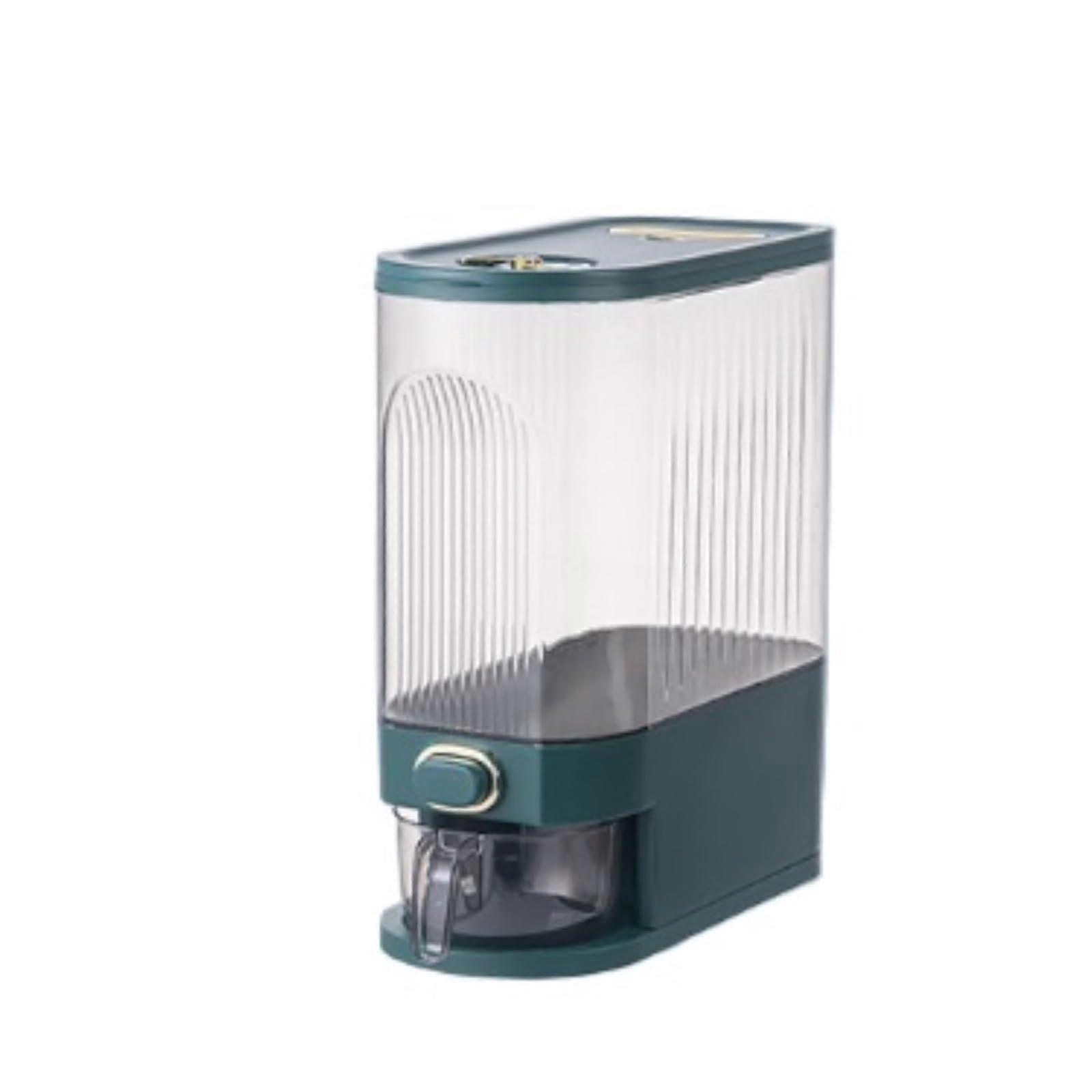 Cereal Dispenser Green 30cm With Measuring Cup Rice Storage Container Grain Dispenser Dry Food Storage Container